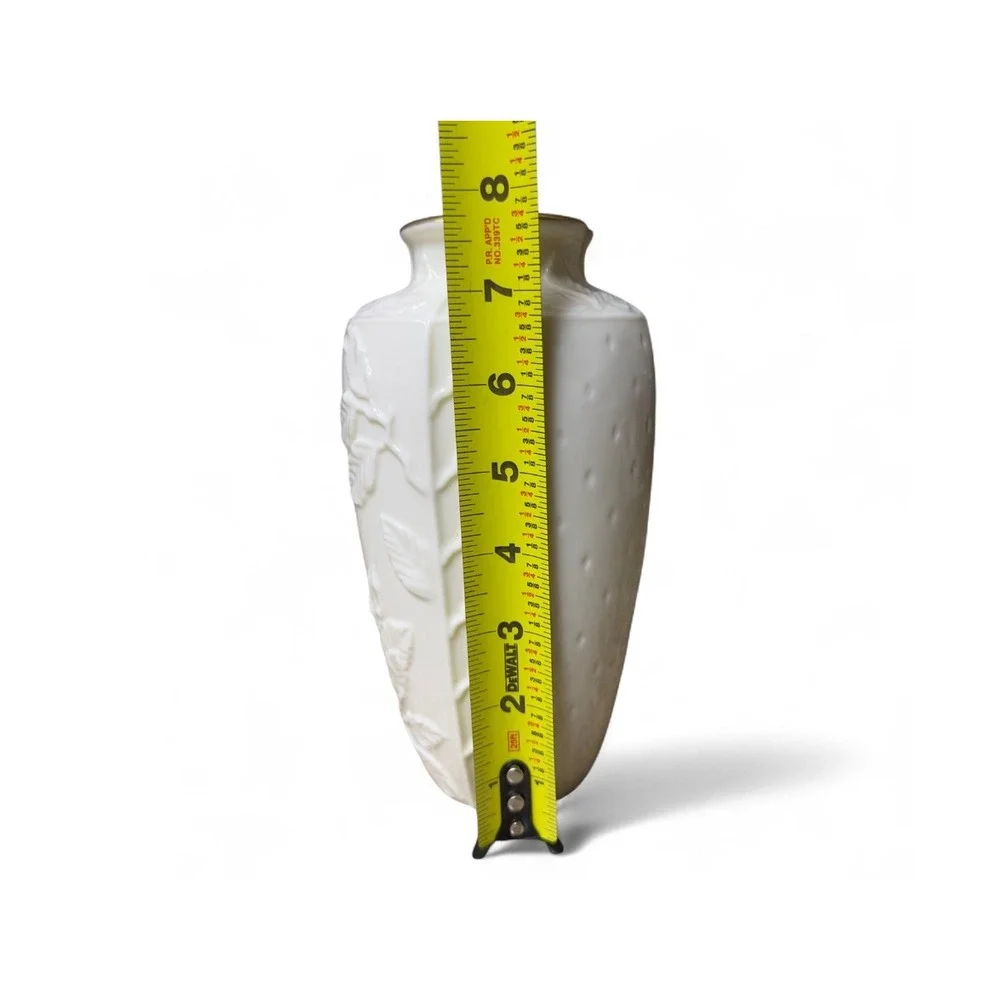 Fitz and Floyd Essentials Botanical Collection Cream Ivory‎ Vase Floral Decor